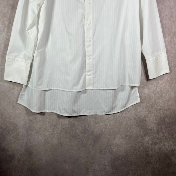 The Fifth Label Blouse Womens Medium White Striped Button Up Casual Travel Work - Picture 3 of 10